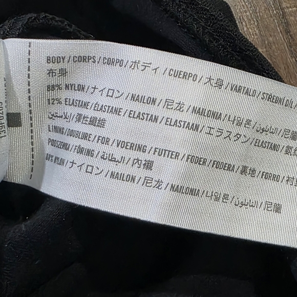 NWT Abercrombie & Fitch Black Sheer Square Neck One Piece Stretch Bodysuit. XS - Picture 6 of 9